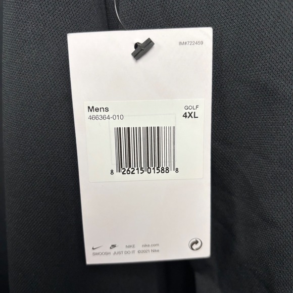 Nike Men's Golf Long Sleeve Dri-Fit Performance Polo Black Size 4XL NWT - Picture 7 of 11